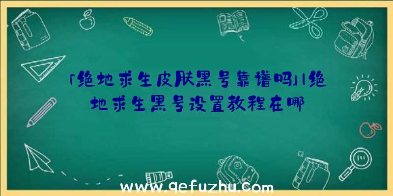 「绝地求生皮肤黑号靠谱吗」|绝地求生黑号设置教程在哪